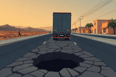 Baches en Tijuana elevan hasta 20% los costos de operación del transporte de carga