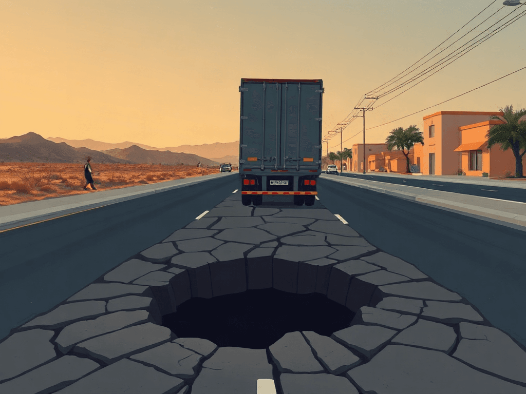 Baches en Tijuana elevan hasta 20% los costos de operación del transporte de carga